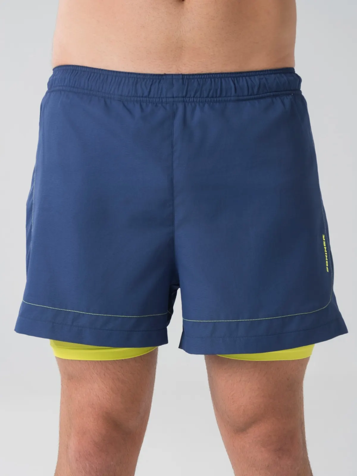 Flex Shorts Blue Navy / Yellow Fluo