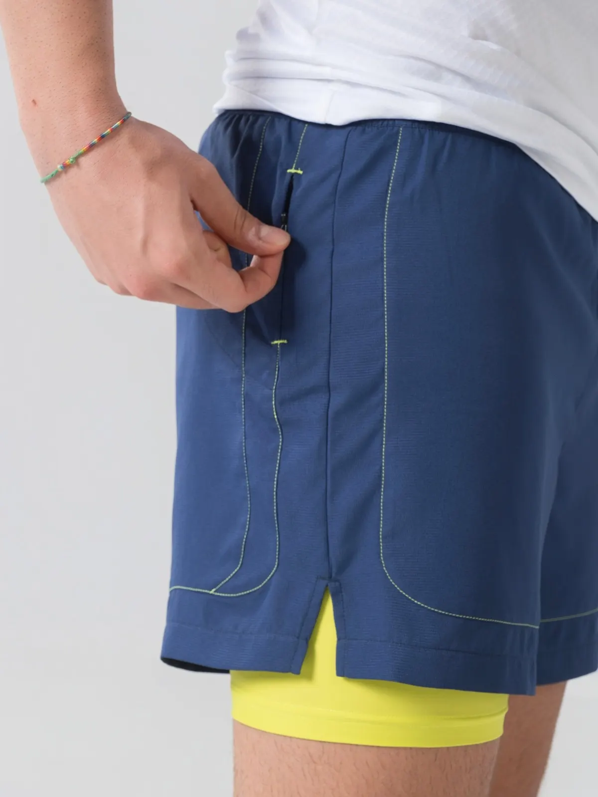 Flex Shorts Blue Navy / Yellow Fluo
