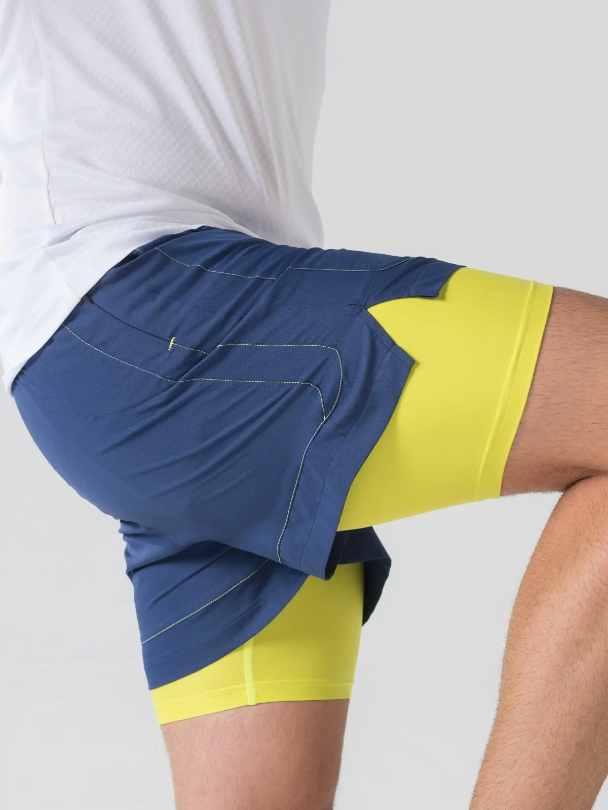 Flex Shorts Blue Navy / Yellow Fluo